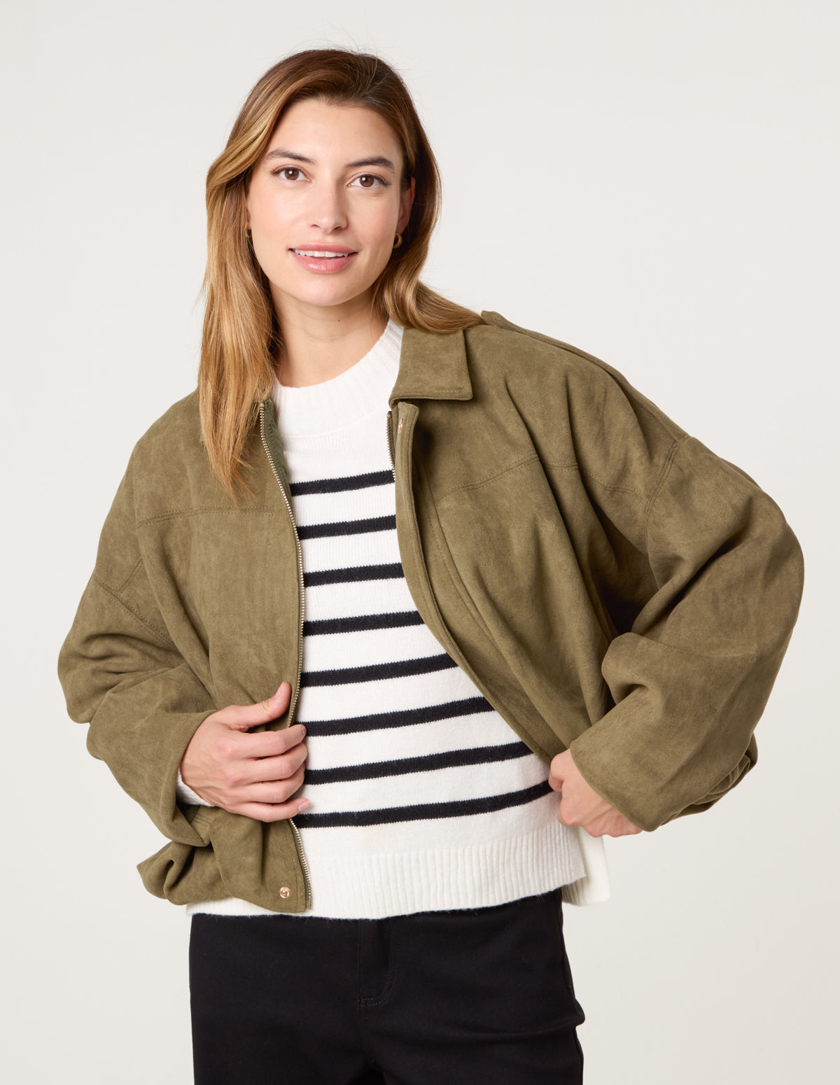 Suedette Puffball Jacket