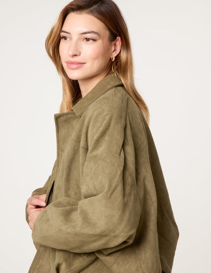 Suedette Puffball Jacket